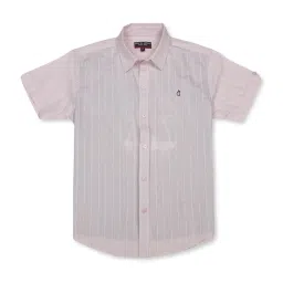 Gini & Jony Kids Pink Cotton Striped Shirt image 1