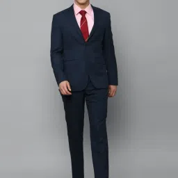 Luxure By Louis Philippe Navy Slim Fit Two Piece Suit image 1