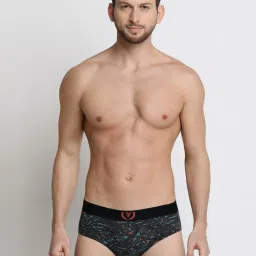 van heusen Vh Innerwear Black Cotton Regular Fit Printed Briefs image 1