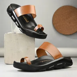 hoversoul Hoversole Men's BOWMAN Tan Toe Ring Archloc Sandals image 1