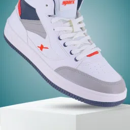 Sparx Men White & Navy Sneakers image 1