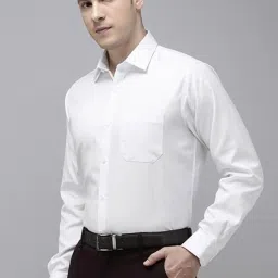 Van Heusen White Cotton Regular Fit Striped Shirt image 1