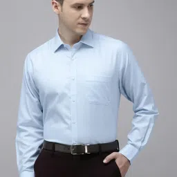 Van Heusen Blue Cotton Regular Fit Printed Shirt image 1