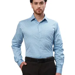 Raymond Blue Slim Fit Printed Shirts-picture-17