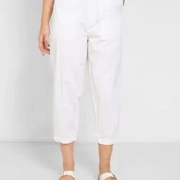 Honey By Pantaloons White Cotton Regular Fit Trousers image 1