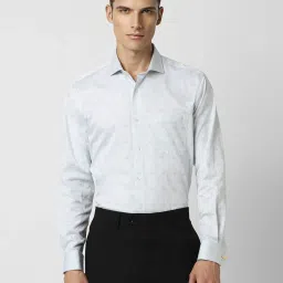 Van Heusen Blue Cotton Regular Fit Printed Shirt image 1