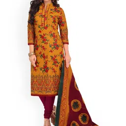 MIRAAN Floral Printed Pure Cotton Kurta With Salwar & Dupatta-picture-1