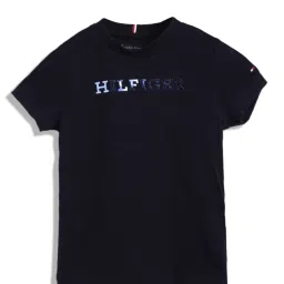 Tommy Hilfiger Kids Blue Printed Regular Fit T-Shirt image 1