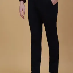JB Studio Black Cotton Slim Fit Trousers image 2