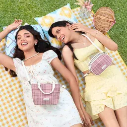 Fastrack Pink Small Woven Satchel image 1