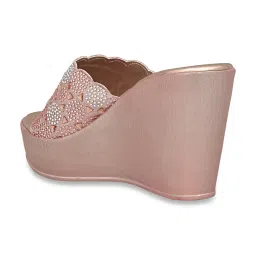 Jove Women's Rose Gold Casual Wedges image 5