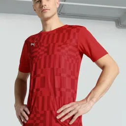 Puma individualRISE Red Slim Fit Printed Football Jersey image 1