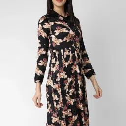 StyleStone Black Printed A Line Dress image 3