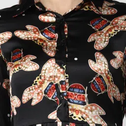 StyleStone Black Printed A Line Dress image 4