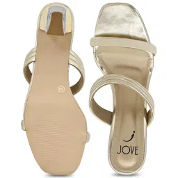 Jove Women's Gold Casual Sandals image 3