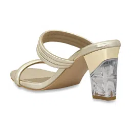Jove Women's Gold Casual Sandals image 5
