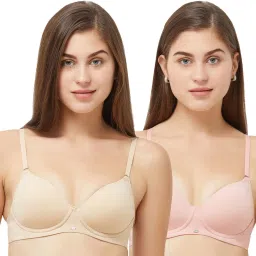 Soie Multicolor Non Wired Padded T-Shirt Bra - (Pack Of 2) image 1