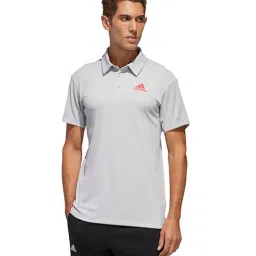 Adidas HTRDY M PL2 HT Grey Regular Fit Polo T-Shirt-image-4