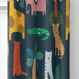 Urban Space Multicolor Polyester Door Curtain With Tieback & Eyelet image 1