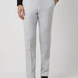 Peter England Grey Slim Fit Trousers image 1