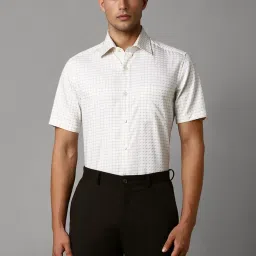 Louis Philippe White Regular Fit Checks Shirt image 1