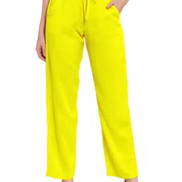 PATRORNA Yellow Mid Rise Relaxed Fit Modern Trousers image 1