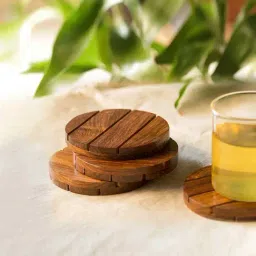 ExclusiveLane Handcrafted Coasters In Sheesham Wood (Set Of 4)-image-14