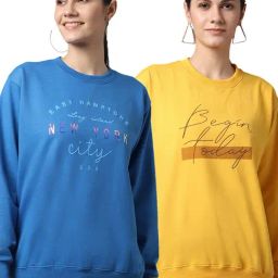 Vimal Jonney Yellow & Blue Printed Fleece Pullover - Pack of 2-picture-30