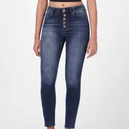 Only Dark Blue Cotton Regular Fit Jeans-image-49