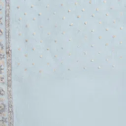 Kalakari India Navy Polka Dots Saree With Unstitched Blouse image 4