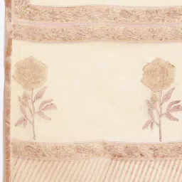 Kalakari India Yellow Printed Saree With Unstitched Blouse image 5