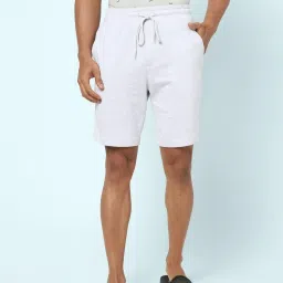 Ajile By Pantaloons Ecru Melange Cotton Slim Fit Lounge Shorts image 1