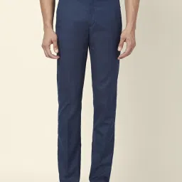 Byford By Pantaloons Blue Slim Fit Checks Trousers image 1
