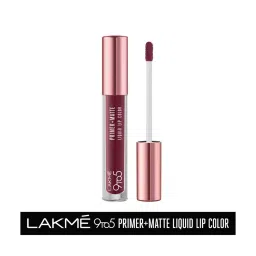 Lakme 9 to 5 Primer Plus Matte Liquid Lip Color MM1 Edgy Mauve - 4.2 ml image 1