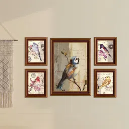 Art Street Printed Brown Engineered Wood Photo Frames (Set of 5) image 1