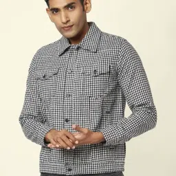 People By Pantaloons Black & White Regular Fit Printed Jacket image 1