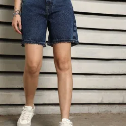 High Star Blue Cotton Regular Fit Shorts image 1