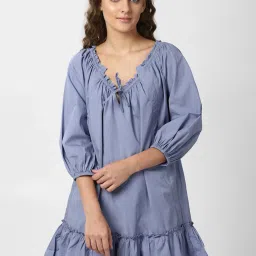 Forever 21 Blue Regular Fit A Line Dress image 1