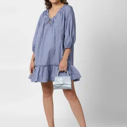 Forever 21 Blue Regular Fit A Line Dress image 4