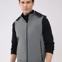 Monte Carlo Black Regular Fit Reversible Jacket-image-73