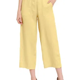 PATRORNA Gold Mid Rise Regular Fit Culottes Trousers image 1