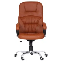 Da URBAN Clayton Tan High Back Revolving Leatherette Ergonomic Home & Office Executive Chair-image-12
