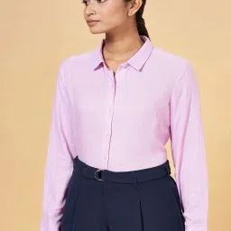 Annabelle by Pantaloons Lilac Linen Shirt image 1