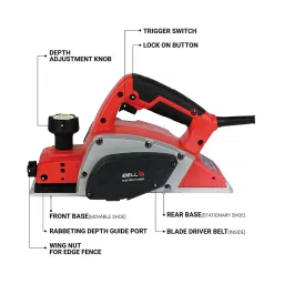 iBELL 580W 16500 RPM Electric Hand Planer (Red/ Black) image 2
