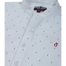 Gini & Jony Kids Blue Cotton Printed Full Sleeves Shirt image 3