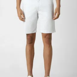 Peter England Grey Cotton Regular Fit Printed Shorts image 1