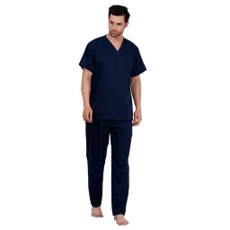 LOYAL NEEDS V Neck Short Sleeves Double Stitch Scrub Suit Customised Polycotton Fabric MSVOB XL Size For Male image 2