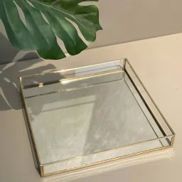 Mason Home Gold Mirror & Iron Milan Tray - Large image 1