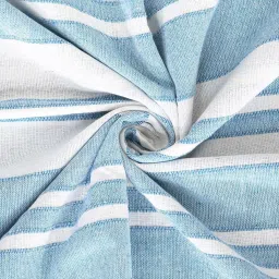 Klotthe Stripes Blue & White 300 TC Cotton King Bedsheet with 2 Pillow Covers image 4