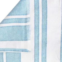 Klotthe Stripes Blue & White 300 TC Cotton King Bedsheet with 2 Pillow Covers image 5